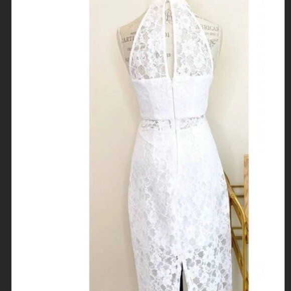 NWT BCBG HALTER NECK LACE CUT OUT PENCIL DRESS SZ 6 - Picture 2 of 6